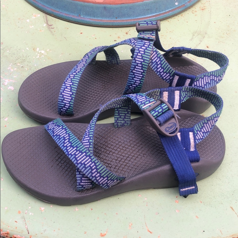 Chaco Strappy Sandals in Blue and Purple